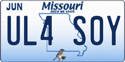 MO license plate UL4S0Y