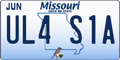 MO license plate UL4S1A