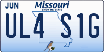 MO license plate UL4S1G