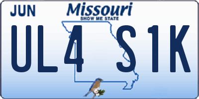 MO license plate UL4S1K