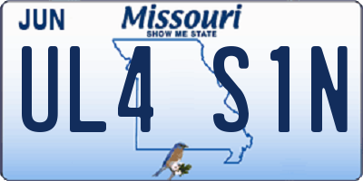MO license plate UL4S1N