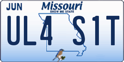 MO license plate UL4S1T