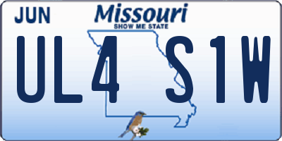 MO license plate UL4S1W