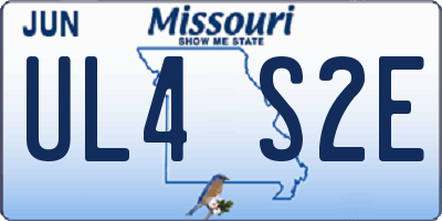 MO license plate UL4S2E