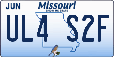 MO license plate UL4S2F