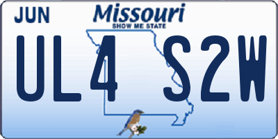 MO license plate UL4S2W