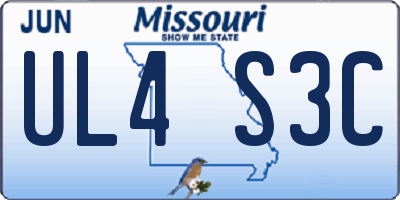 MO license plate UL4S3C