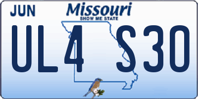 MO license plate UL4S3O