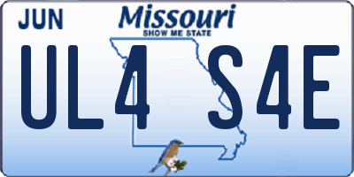 MO license plate UL4S4E