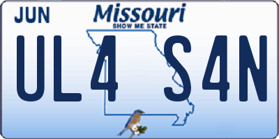 MO license plate UL4S4N