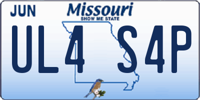 MO license plate UL4S4P