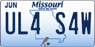 MO license plate UL4S4W