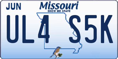 MO license plate UL4S5K