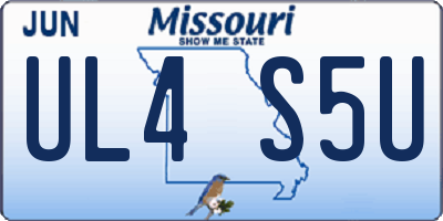 MO license plate UL4S5U