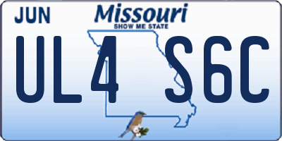 MO license plate UL4S6C