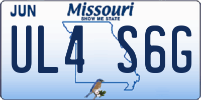 MO license plate UL4S6G