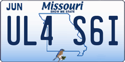 MO license plate UL4S6I