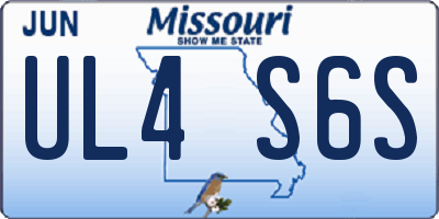 MO license plate UL4S6S
