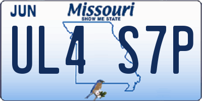 MO license plate UL4S7P