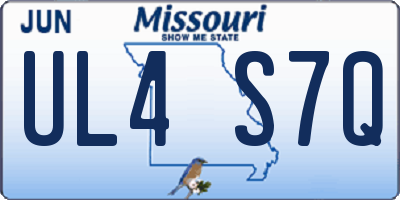 MO license plate UL4S7Q