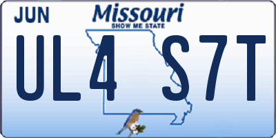 MO license plate UL4S7T