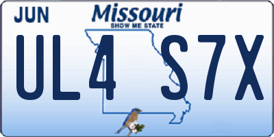 MO license plate UL4S7X