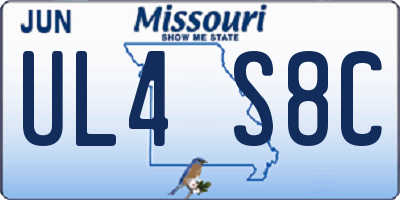 MO license plate UL4S8C