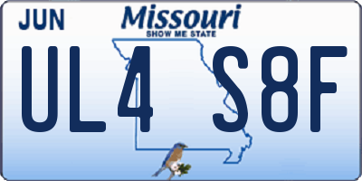 MO license plate UL4S8F
