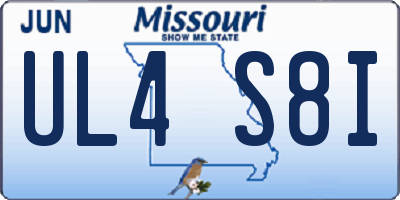 MO license plate UL4S8I
