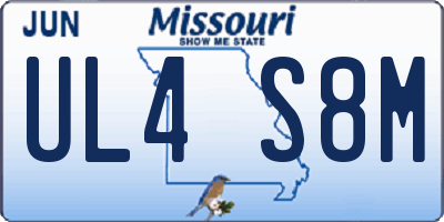MO license plate UL4S8M
