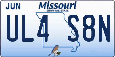 MO license plate UL4S8N