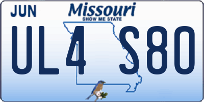 MO license plate UL4S8O