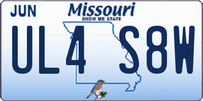 MO license plate UL4S8W