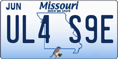 MO license plate UL4S9E