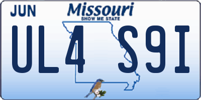 MO license plate UL4S9I