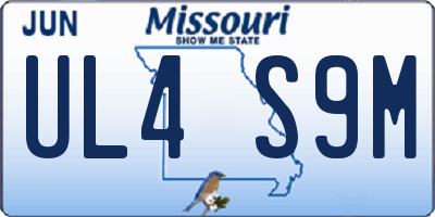 MO license plate UL4S9M