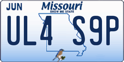 MO license plate UL4S9P