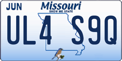 MO license plate UL4S9Q