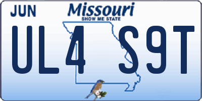 MO license plate UL4S9T