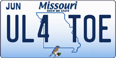 MO license plate UL4T0E