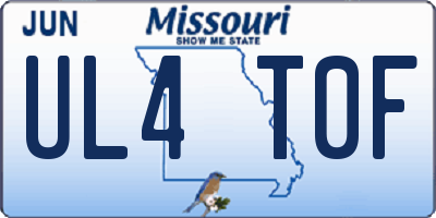 MO license plate UL4T0F