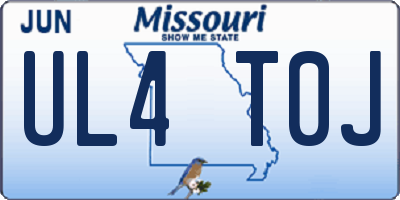 MO license plate UL4T0J