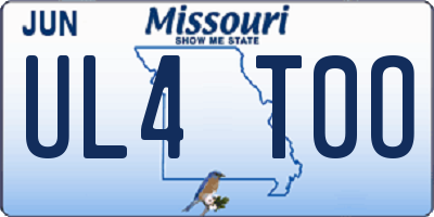 MO license plate UL4T0O