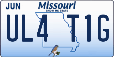 MO license plate UL4T1G