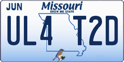 MO license plate UL4T2D