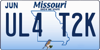 MO license plate UL4T2K