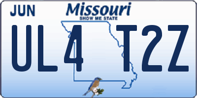 MO license plate UL4T2Z