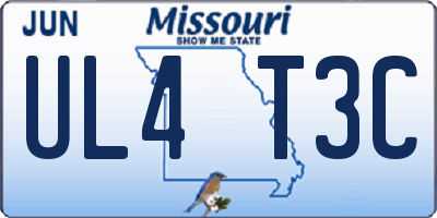 MO license plate UL4T3C