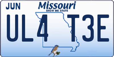 MO license plate UL4T3E