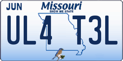 MO license plate UL4T3L